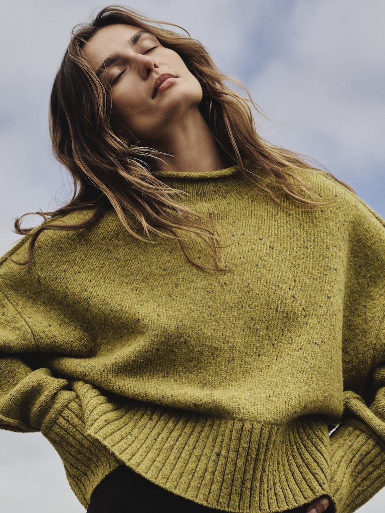 Italian Wool-Blend Utility Sweater