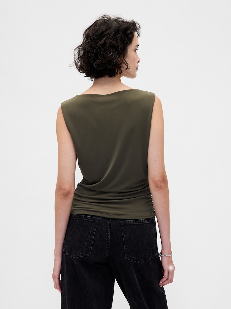 Ruched Boatneck Top