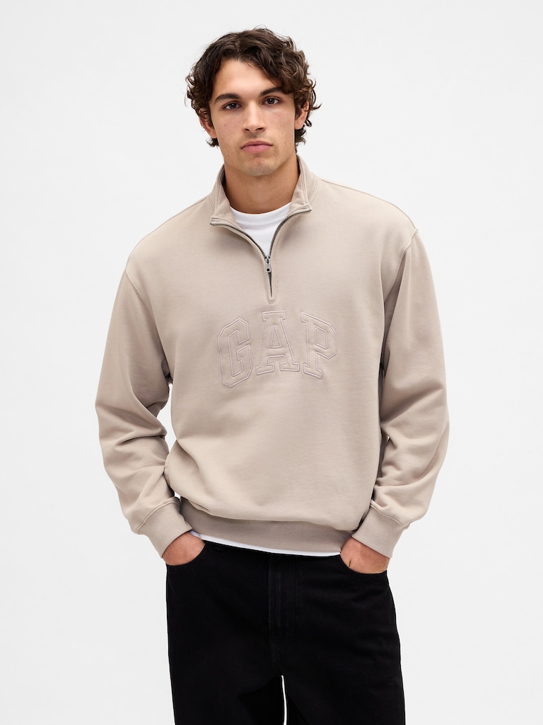 Heavyweight Oversized Logo Half-Zip Pullover