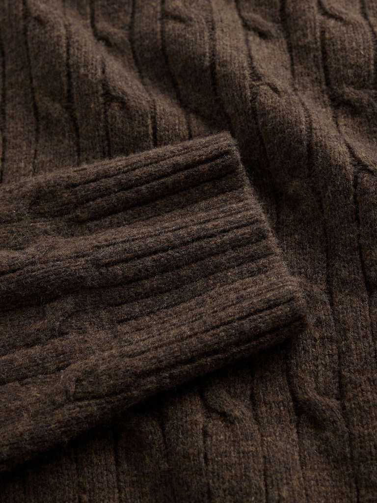 Merino Wool-Blend Cable-Knit Sweater
