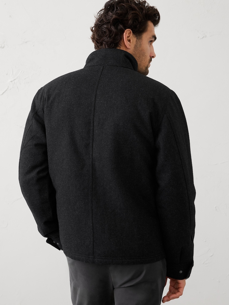 Wool-Blend Mock-Neck Jacket