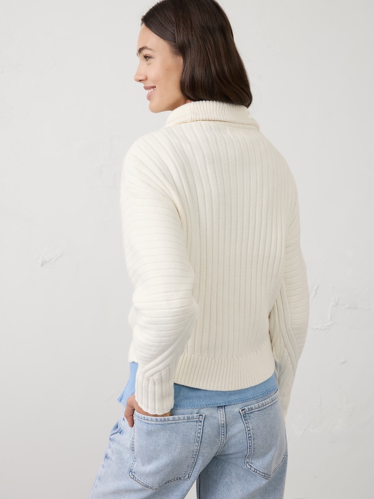 Ribbed Quarter-Zip Sweater