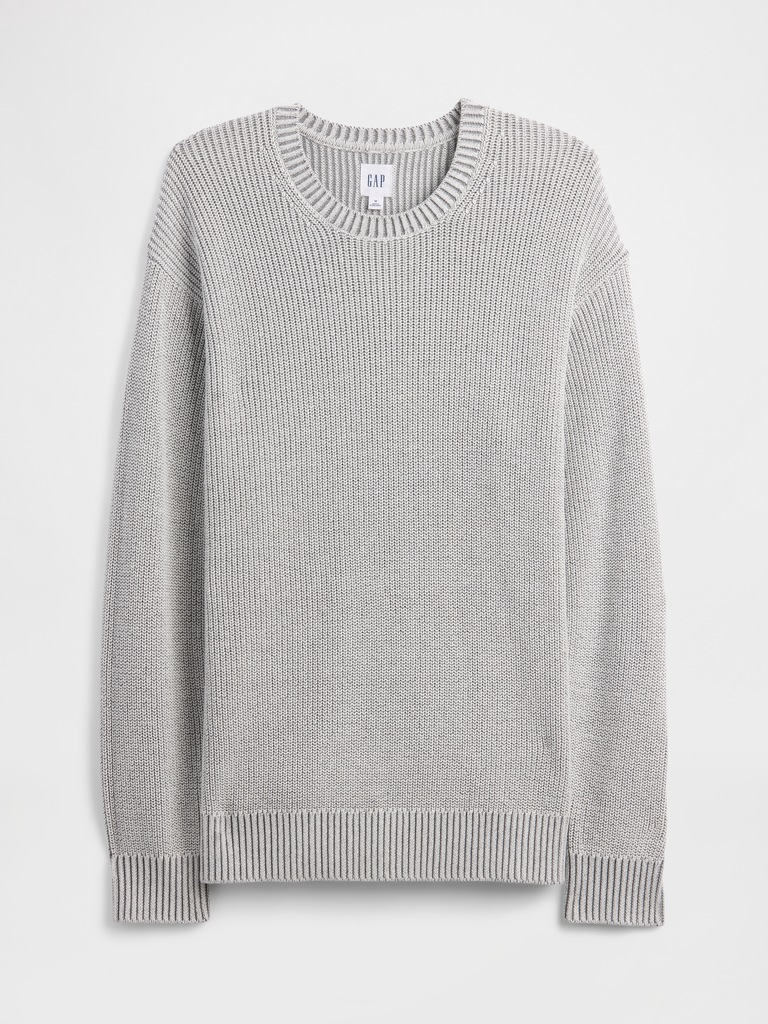 Relaxed Plaited Crewneck Sweater