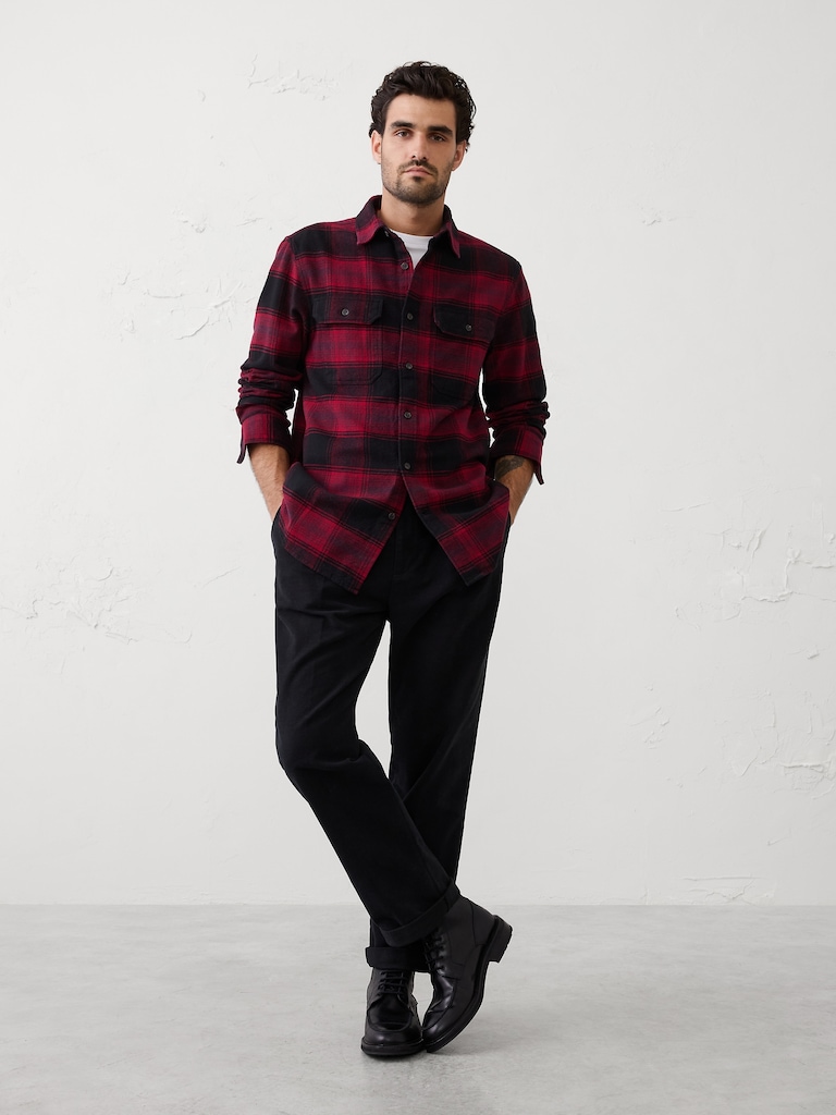 Standard-Fit Heavyweight Flannel Shirt