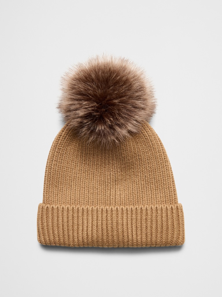 Ribbed Pom Beanie