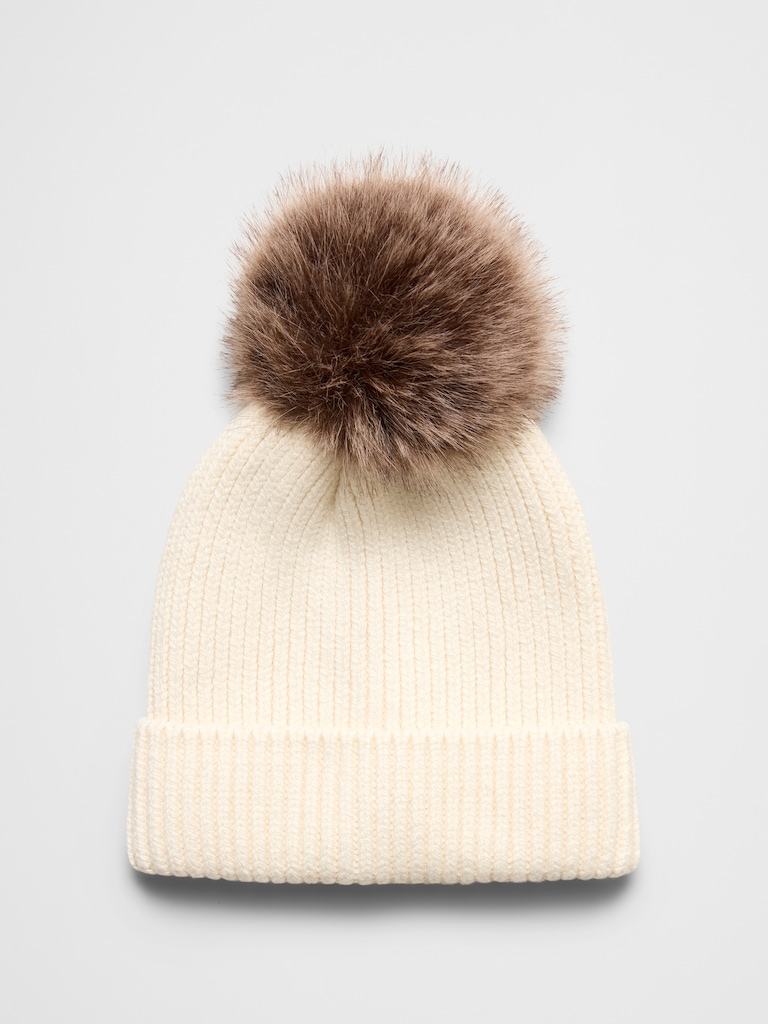 Ribbed Pom Beanie