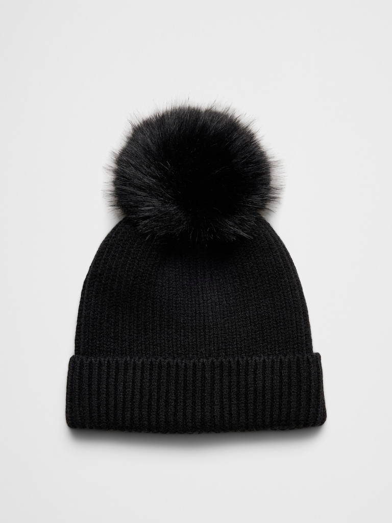 Ribbed Pom Beanie