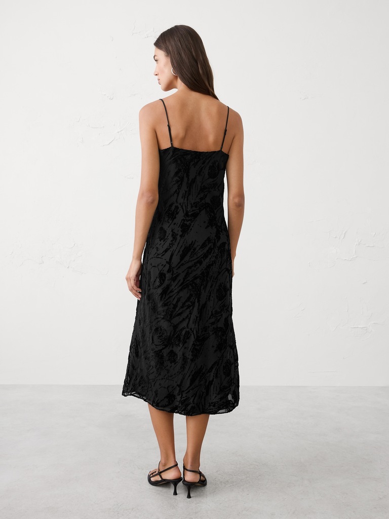 Velvet Burnout Midi Sheath Dress