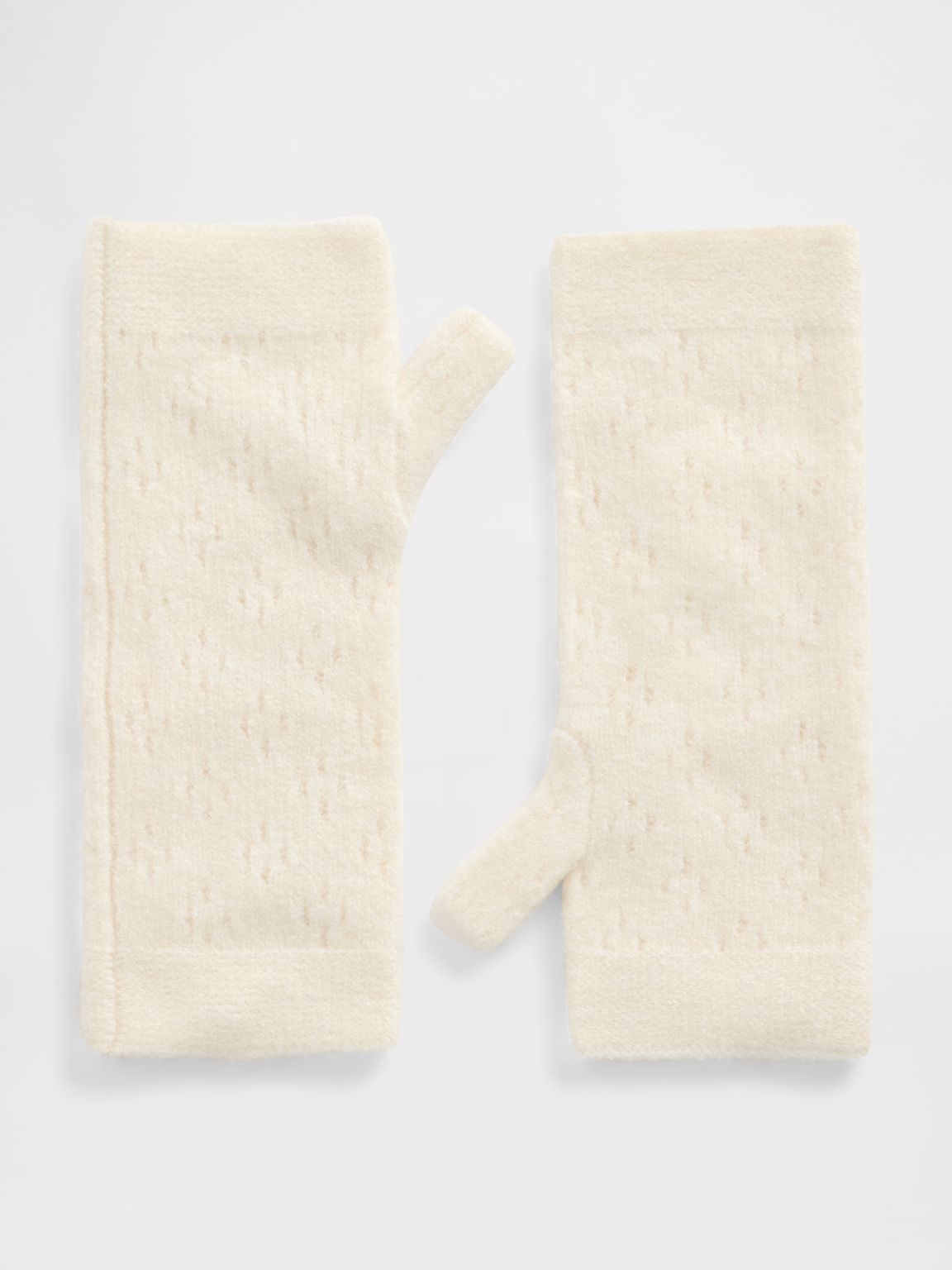 Pointelle Fingerless Mittens