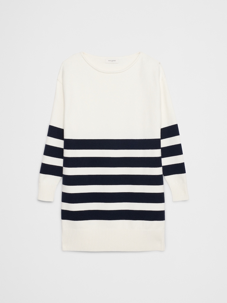 Boatneck Mini Sweater Dress