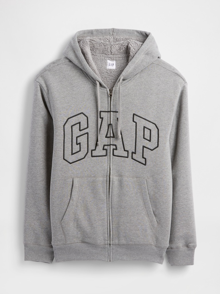 Relaxed Gap Logo Sherpa-Lined Zip Hoodie