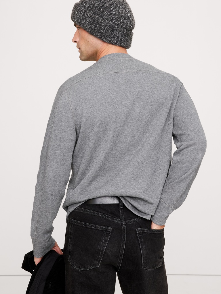 Slub Double-Knit Henley T-Shirt