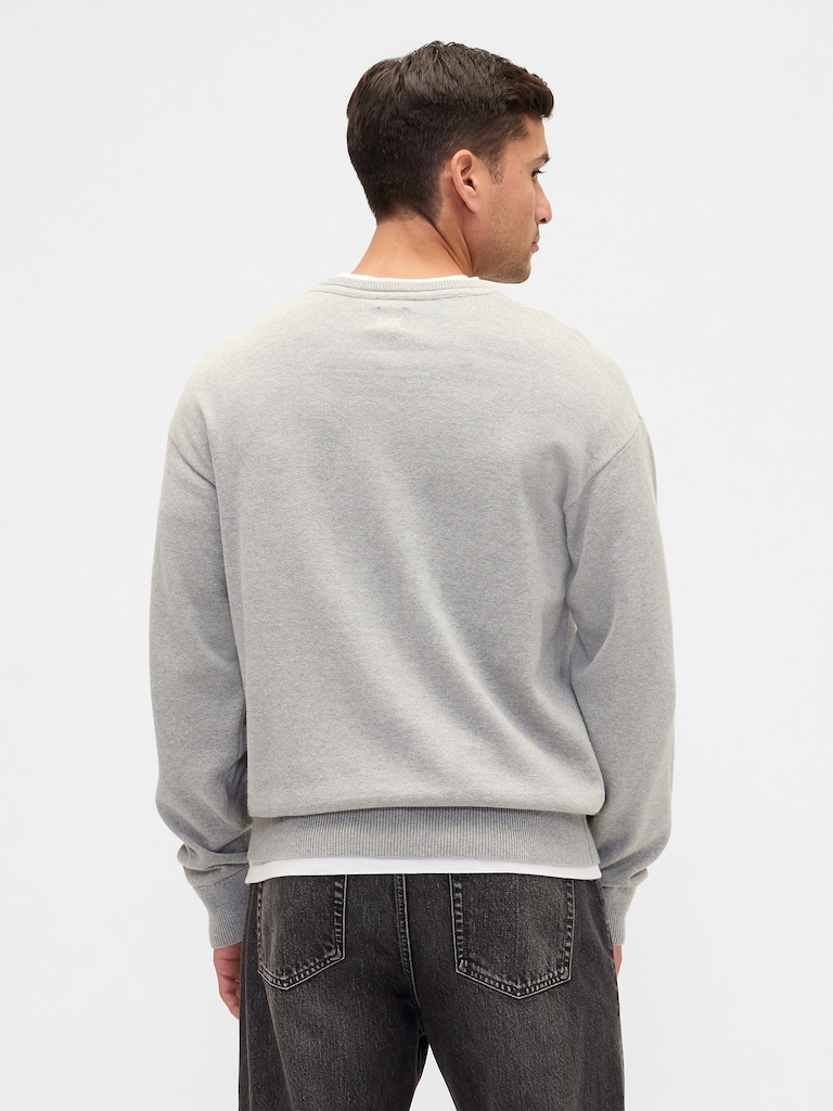 Relaxed Gap Logo Intarsia Sweater