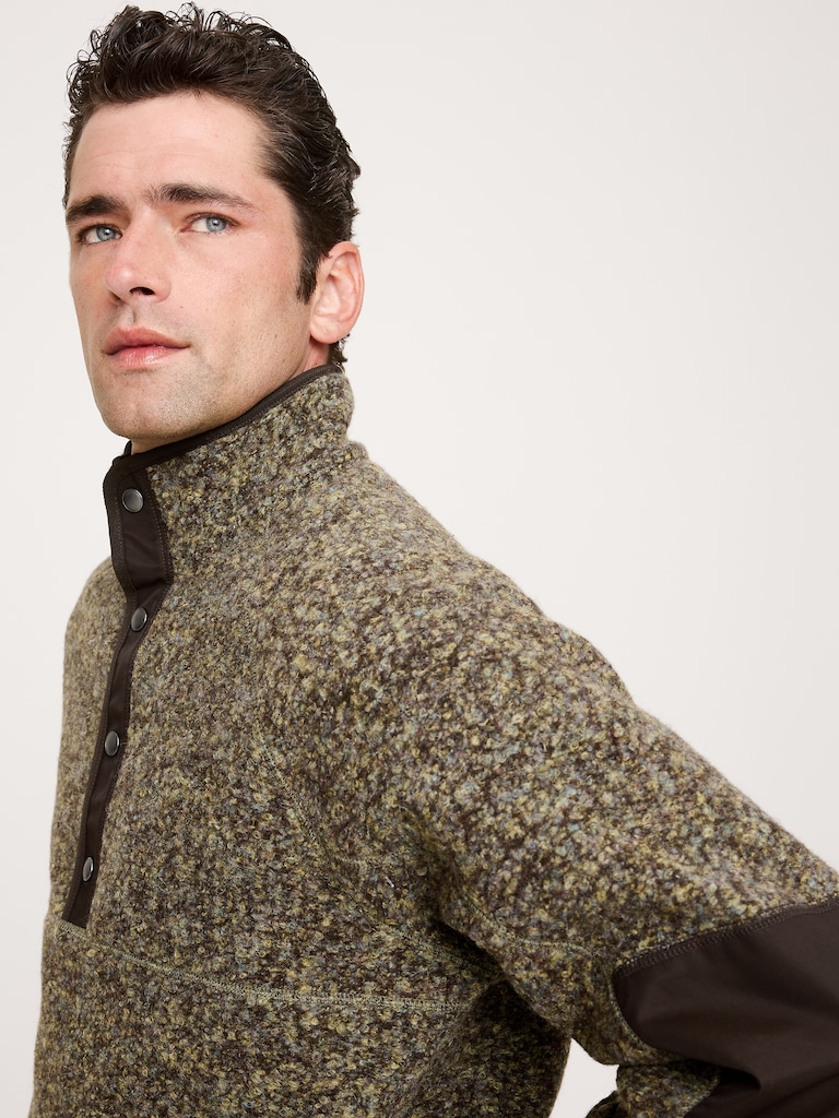 Bouclé Fleece Pullover Sweatshirt