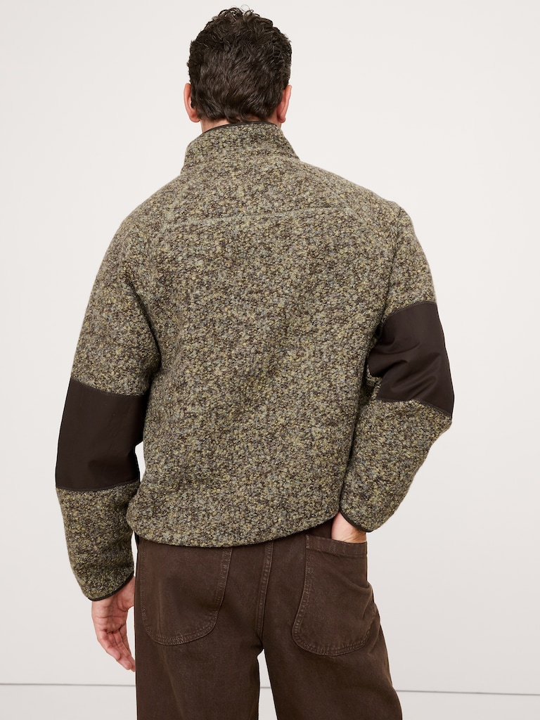 Bouclé Fleece Pullover Sweatshirt