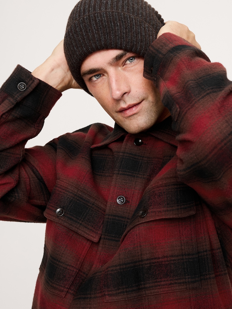 Relaxed-Fit Plaid Flannel Overshirt