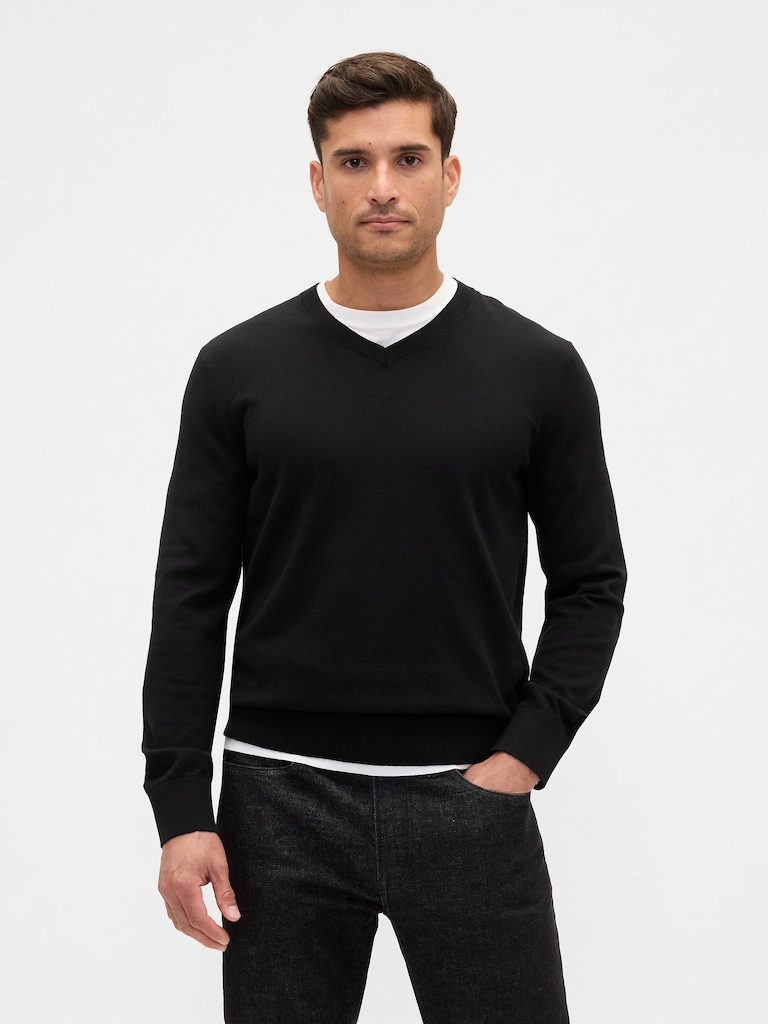 Cotton V-Neck Sweater