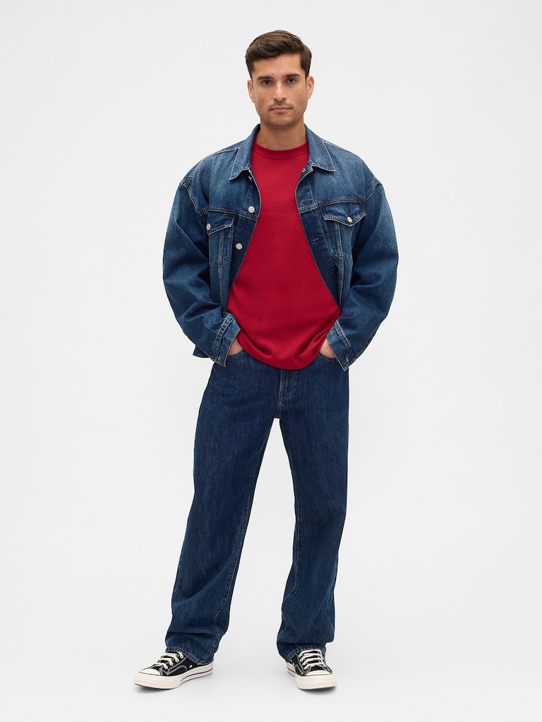 Waffle-Knit Crewneck T-Shirt