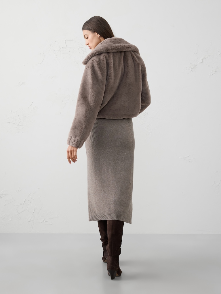 Ribbed Midi Sweater Skirt