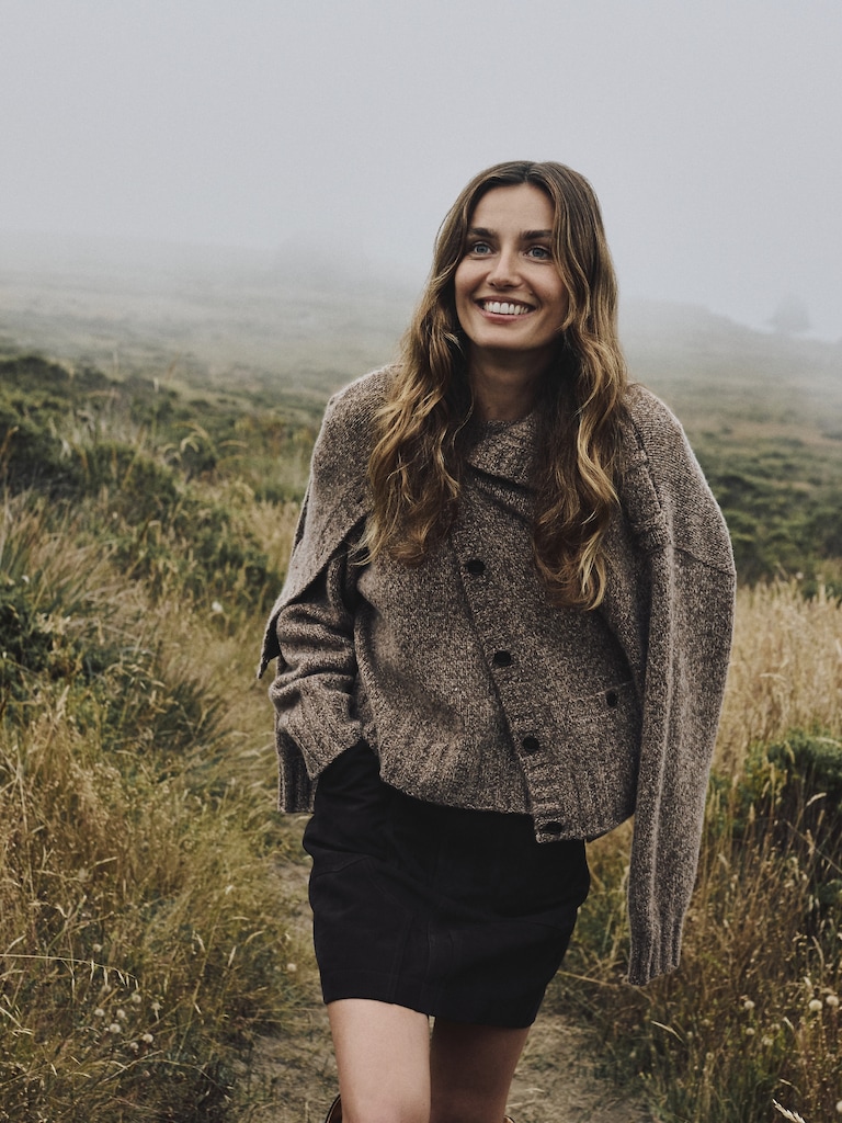 Marled Cashmere-Merino Blend Cardigan