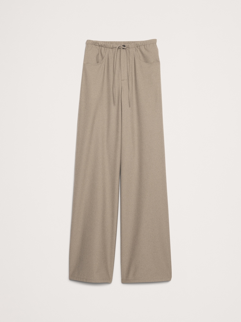 The Studio Wide-Leg Drawstring Pant in Flannel