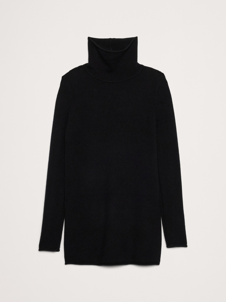 Lightweight Cashmere Turtleneck Mini Dress