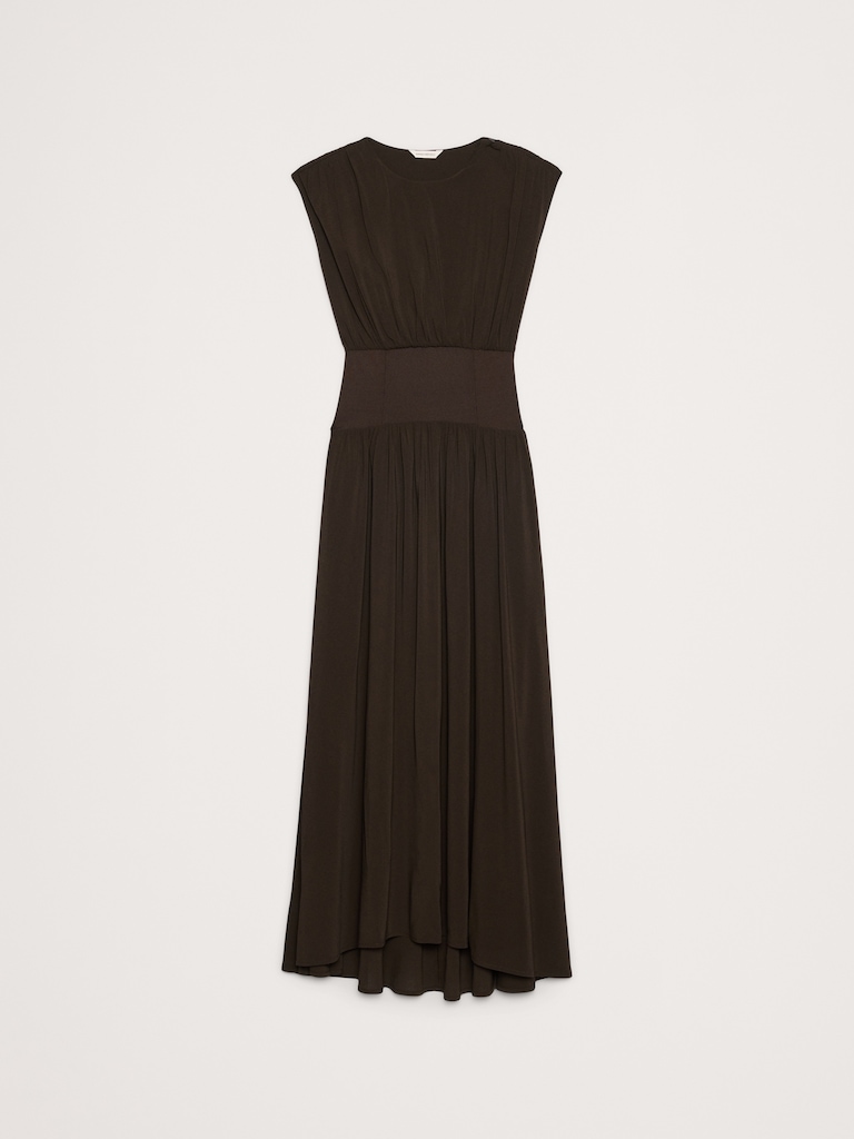 Stretch-Crepe Drop-Waist Maxi Dress