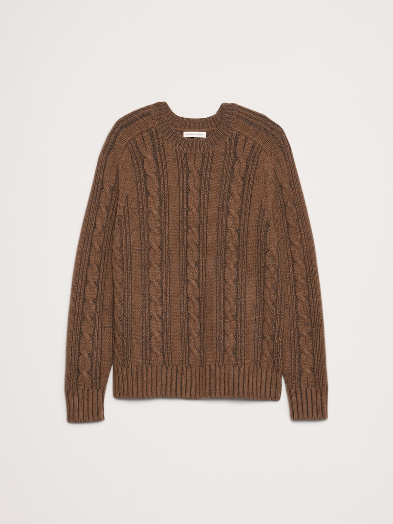 Italian Merino-Blend Cable-Knit Sweater