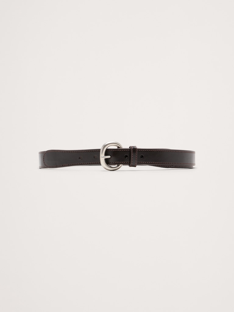 Topstitch Leather Tapered Belt