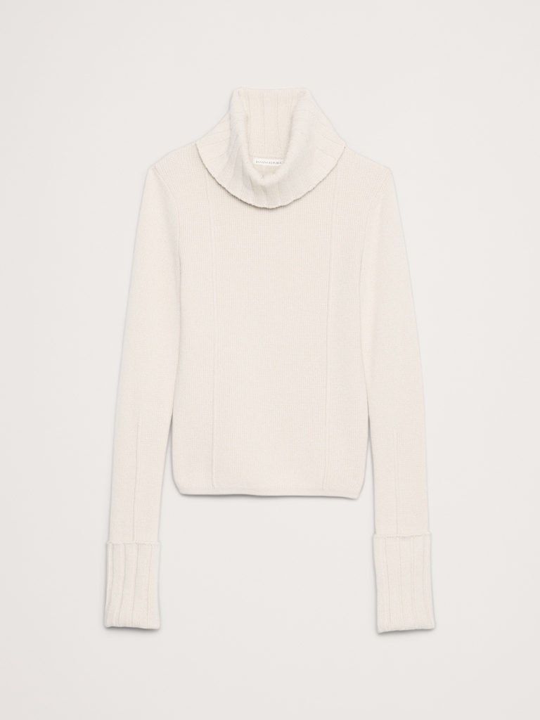 Merino-Cotton Turtleneck Sweater