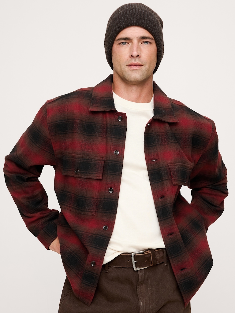Relaxed-Fit Plaid Flannel Overshirt