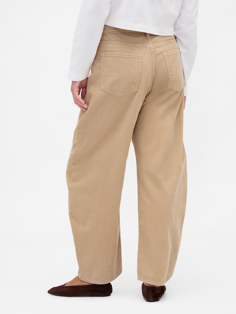 High Rise Corduroy Barrel Pants