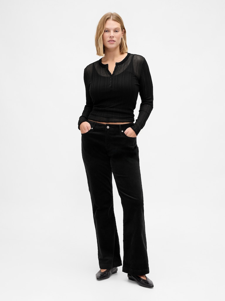 Low Rise Corduroy Long & Lean Pants