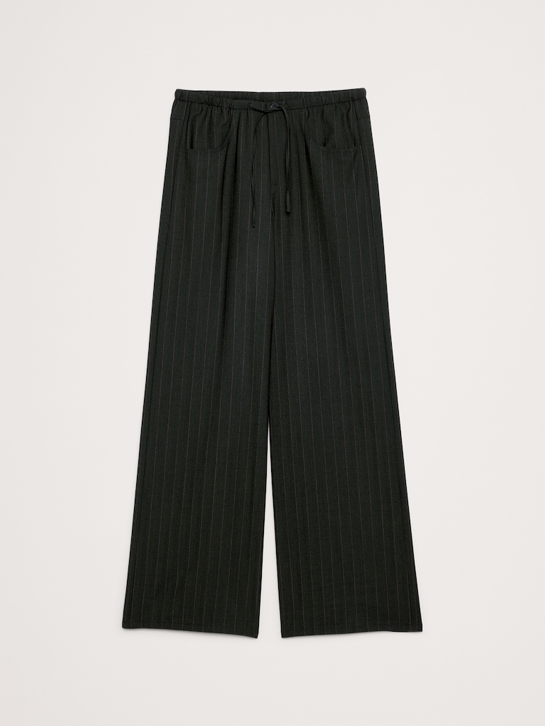 The Studio Wide-Leg Drawstring Pant in Flannel