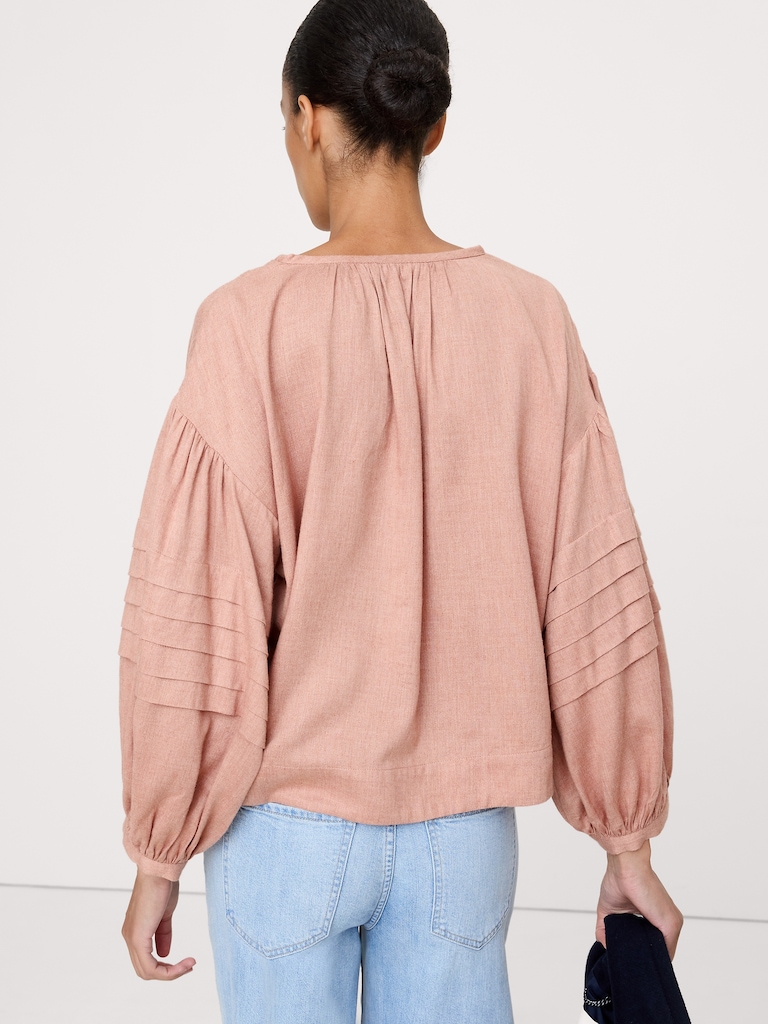 Flannel Peasant Blouse