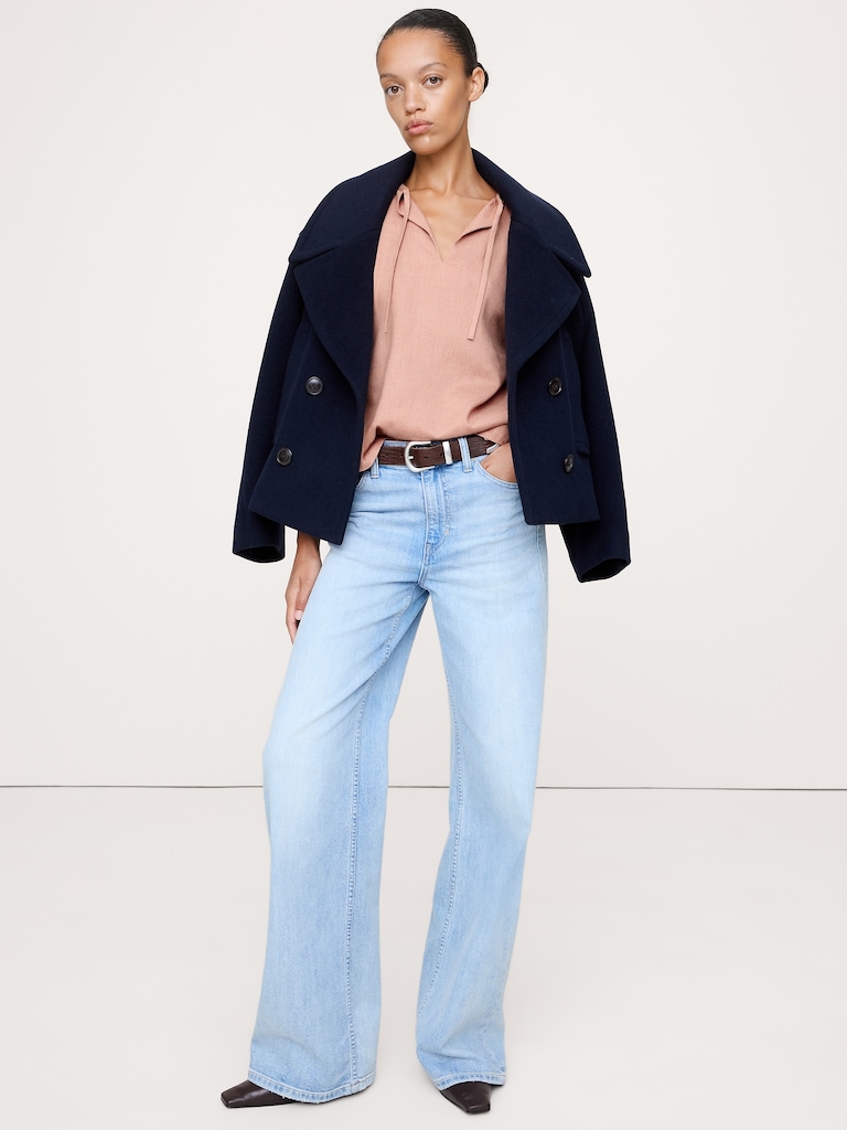 Flannel Peasant Blouse