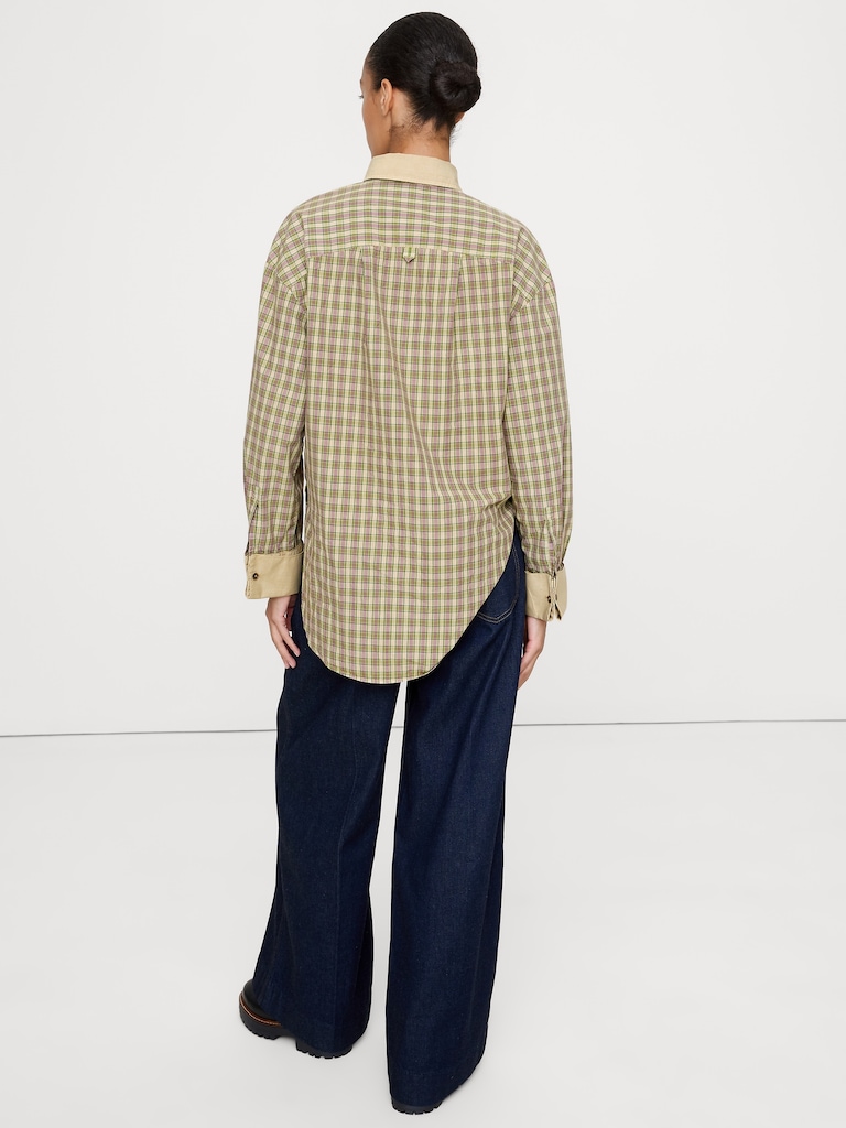 Oversized Cotton Poplin Banker Shirt