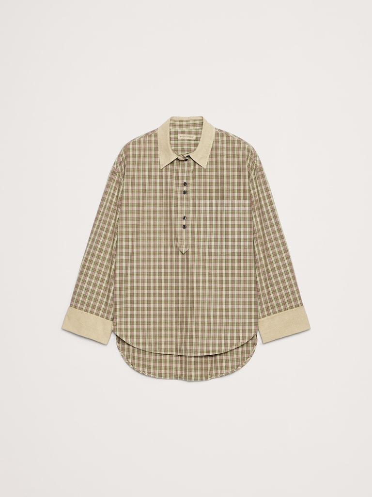 Oversized Cotton Poplin Banker Shirt