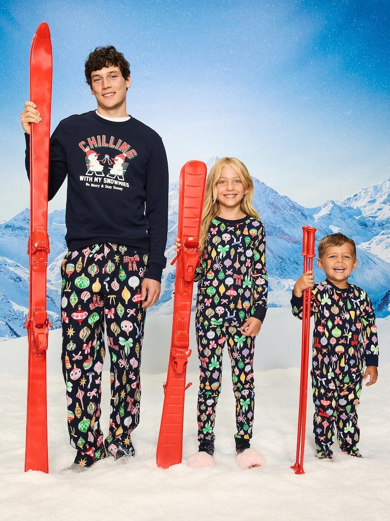Printed Gender-Neutral Button-Front Pajama Set for Kids