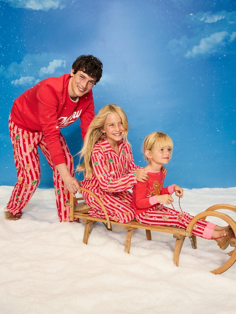 Printed Gender-Neutral Button-Front Pajama Set for Kids
