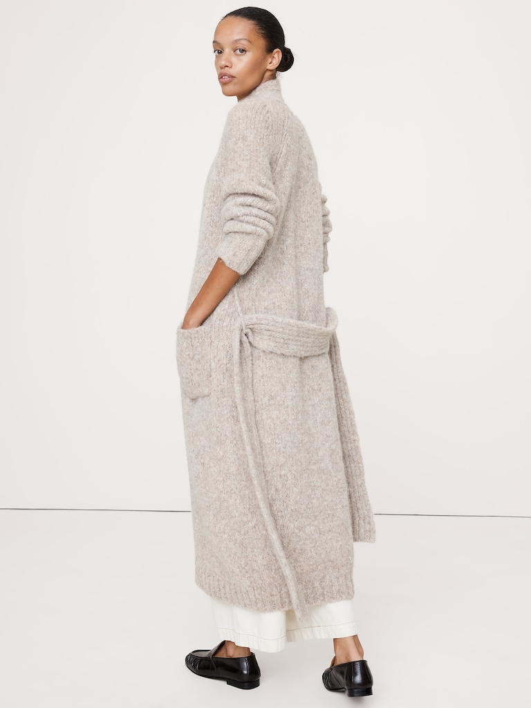 Italian Alpaca-Blend Duster Cardigan