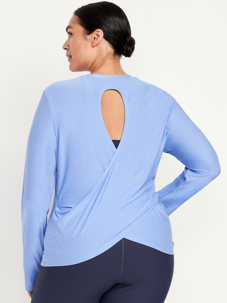 CloudMotion Keyhole Wrap Back Top