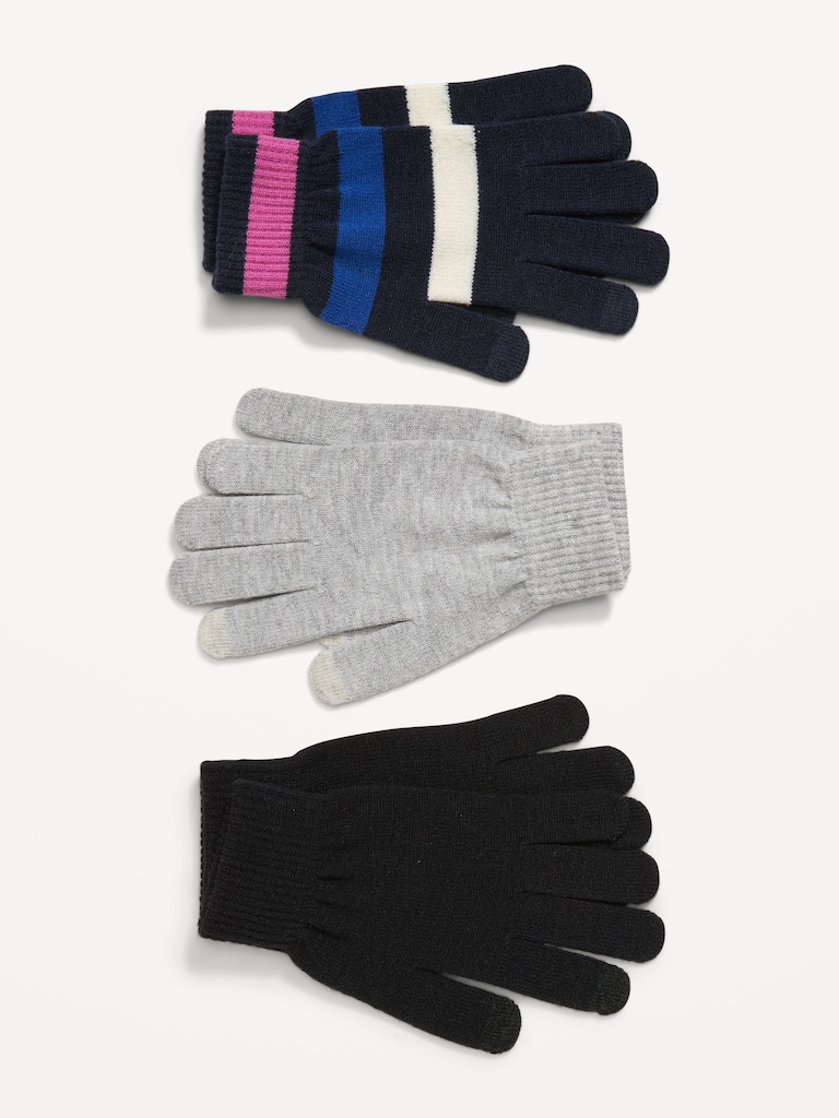 Knit Gloves 3-Pack for Women