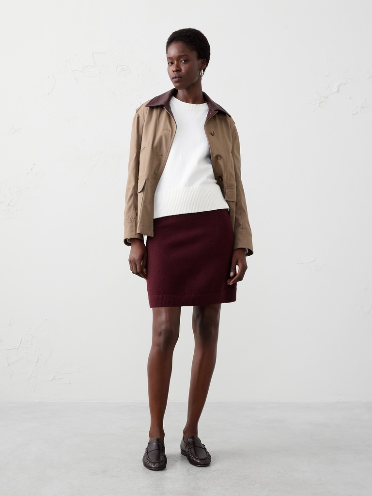 Ribbed Mini Sweater Skirt