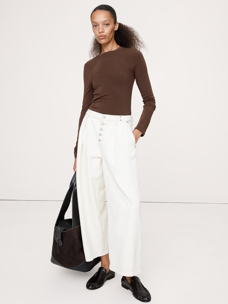 Luxe Wool-Blend Crew-Neck T-Shirt