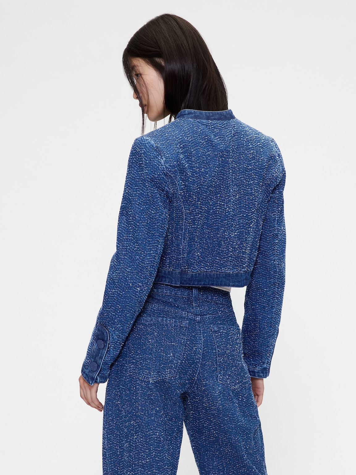 GapStudio Denim Tweed Crop Jacket
