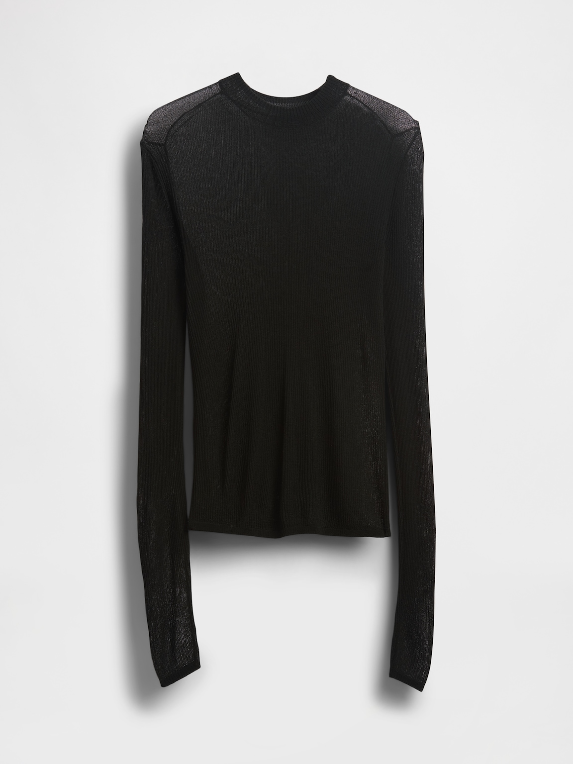 High-Neck Sheer Sweater