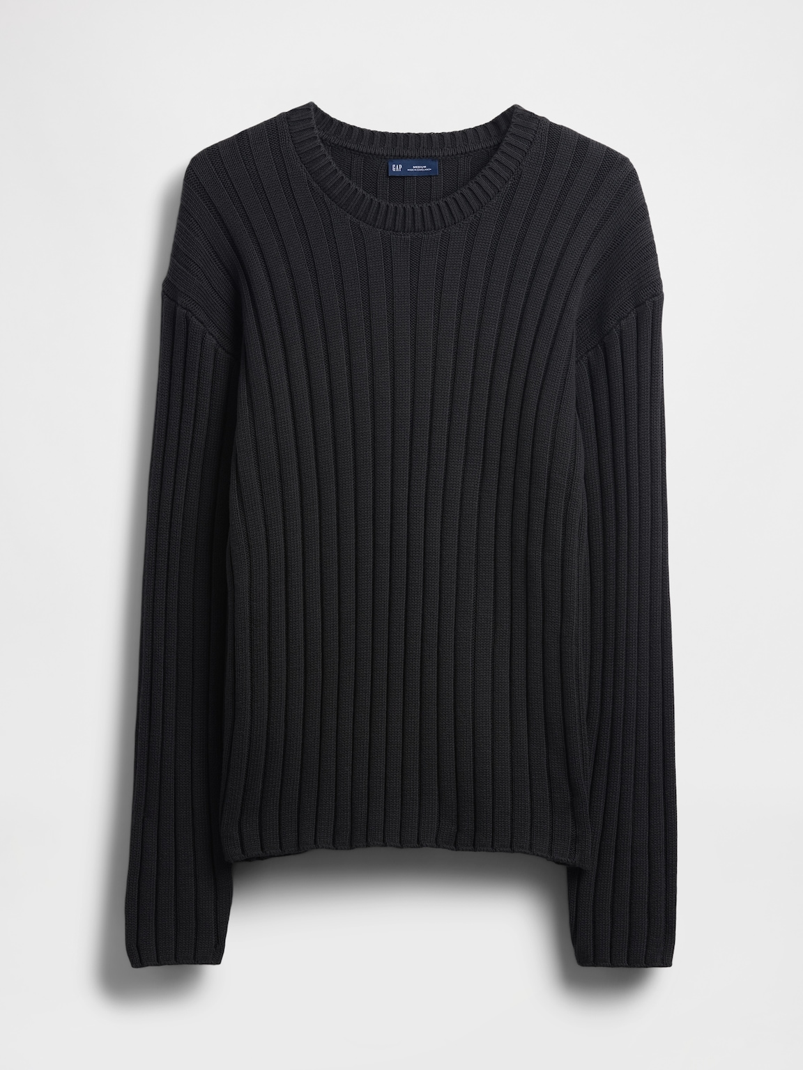 Wide Rib Slim Crewneck Sweater