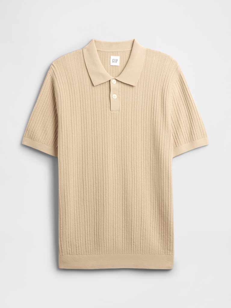 Textured Sweater Polo Shirt