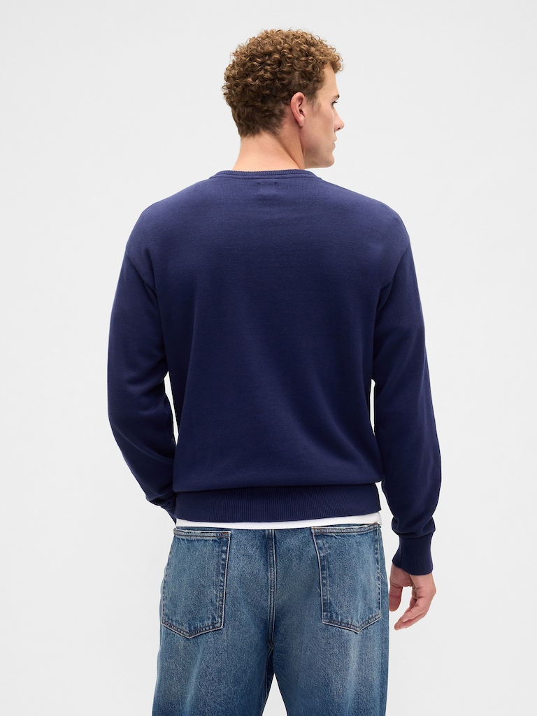 Relaxed Gap Logo Intarsia Sweater